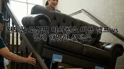 완도군 고금면 이사청소 비용: 셀프 vs 업체, 현명한 선택은?